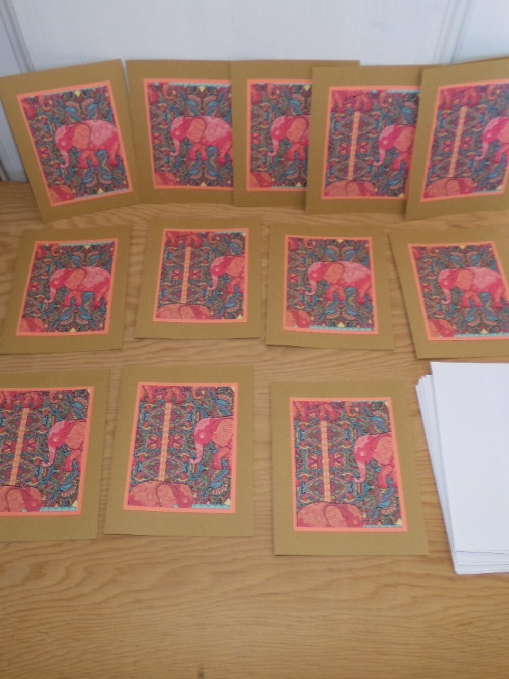 Elephant Notecards - Set of 12 Handmade